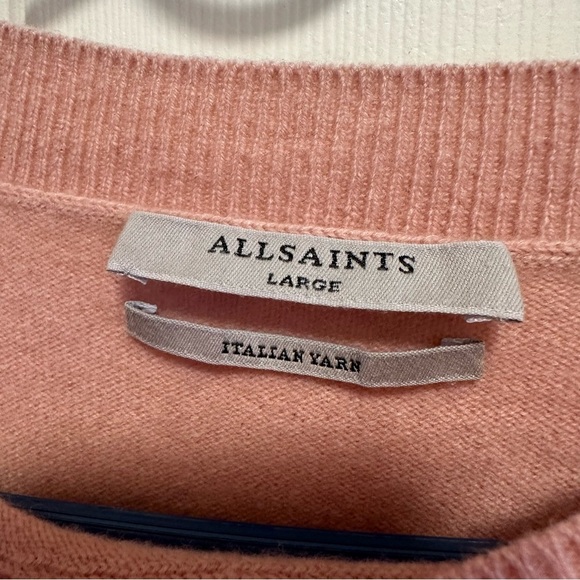 AllSaints Tara Cashmere Wool Pullover Crew Neck Sweater Ballet Pink Size Large - Picture 3 of 10